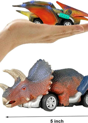 Dinosaur Toy Pull Back Cars,6 Pack Dino Toys for 3 Year Old Boys Girls and Toddlers,Boy Toys Age 3,4,5 and Up,Pull Back Toy Cars,Dinosaur Games with T-Rex
