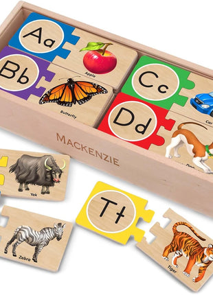 Melissa & Doug Self-Correcting Alphabet Wooden Puzzles with Storage Box (52 pcs) ABC Puzzles, Wooden Alphabet Puzzle for Kids Ages 4+