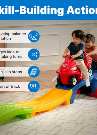 Step2 Up and Down Roller Coaster Toy for Kids, Ride On Push Car, Indoor, Outdoor Playset, Toddlers Ages 2, 5 Years Old, Compact Storage, Max Weight 50 Lb., Multicolor