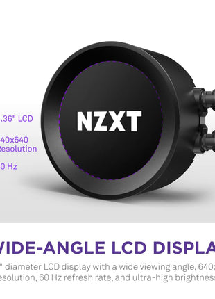 NZXT Kraken Elite 280 - RL-KN28E-B1-280mm AIO CPU Liquid Cooler - Customizable 2.36" LCD Display for Images, Performance Metrics and More - High-Performance Pump - 2 x F140P Fans - Black