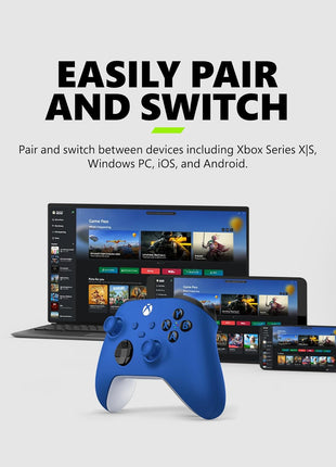 Xbox Wireless Gaming Controller (2025)  - Shock Blue  - Play on Xbox, Windows, Android, iOS, FireTV Sticks, Smart TVs, VR Headsets