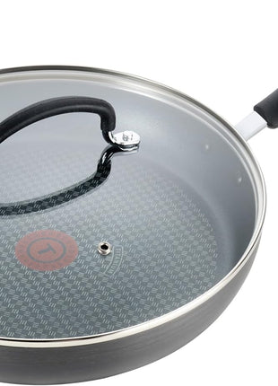 T-Fal Ultimate Hard Anodized Nonstick Fry Pan With Lid 12 Inch, Oven Broiler Safe 400F, Lid Safe 350F, Cookware, Pots and Pans, Kitchen Frying Pans, Skillets, Home, Dishwasher Safe, Onyx