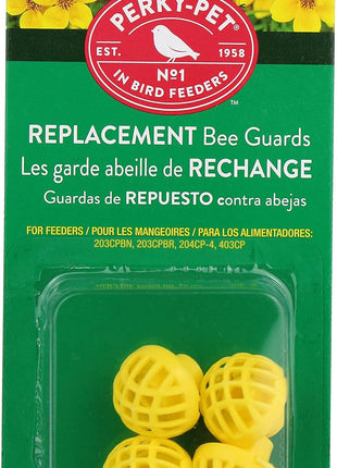 Perky-Pet Replacement Bee Guards for Hummingbird Feeders - Keep Bees Out of Nectar - 205Y - Yellow Replacement Bee Guards - For Models 203CPBN, 203CPBR, 204CP-4, 403CP - 4 Pack