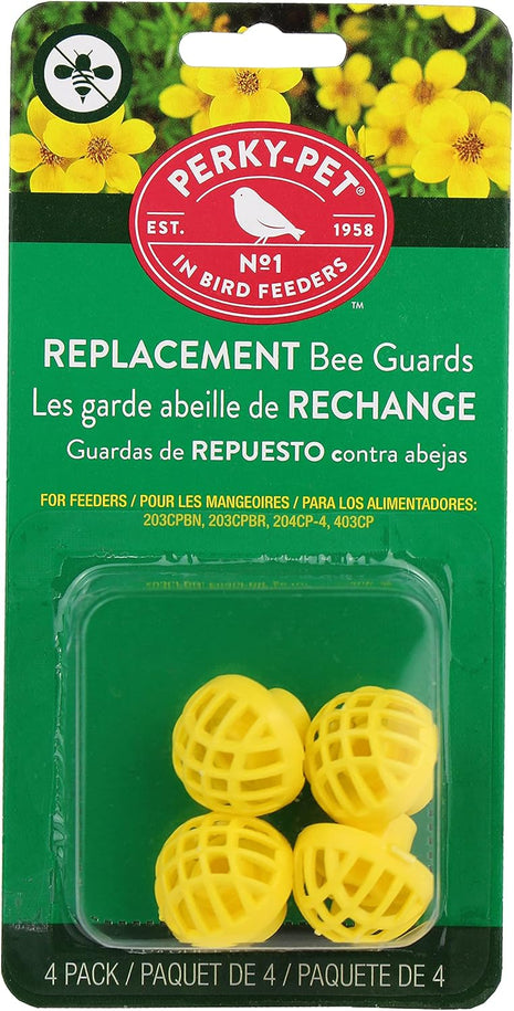 Perky-Pet Replacement Bee Guards for Hummingbird Feeders - Keep Bees Out of Nectar - 205Y - Yellow Replacement Bee Guards - For Models 203CPBN, 203CPBR, 204CP-4, 403CP - 4 Pack