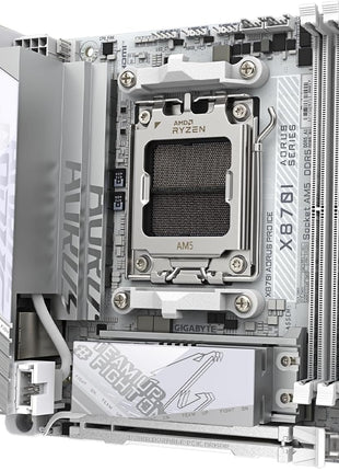GIGABYTE X870I AORUS PRO ICE AMD AM5 LGA 1718 Motherboard, Mini-ITX, DDR5, 2X M.2, PCIe 5.0, USB-C, WIFI7, 2.5GbE LAN, EZ-Latch, 5-Year Warranty