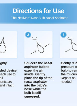NeilMed NasaBulb Nasal Bulb Aspirator for Babies & Infants, Soft Silicone Tip, Clear Design, BPA & Latex Free, Sterilizable Large Size, 100 mL