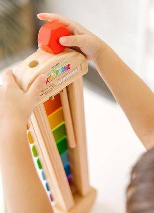 Melissa & Doug Caterpillar Xylophone Musical Toy with Wooden Mallets 15.25" x 6.5" x 1.5", Blue