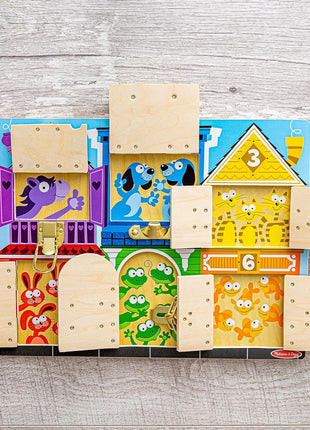 Melissa & Doug Latches Wooden Activity Board - Montessori Busy Board for Preschool Toys, Sensory Toys for Kids, Learning Resources for Ages 3+