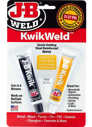 J-B Weld 8276 KwikWeld Quick Setting Steel Reinforced Epoxy - Dark Grey 2 oz