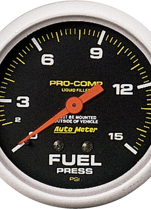 Auto Meter 5411 Pro-Comp Liquid-Filled Mechanical Fuel Pressure Gauge
