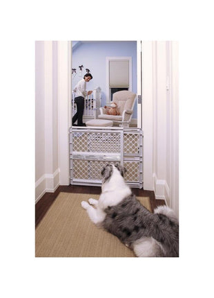 MYPET Universal Pet Gate: 26" - 42" Wide Dog Gate for Doorways with Pressure Fit or Swinging Door Hardware Mounting Types Included: 26" Tall; Gray