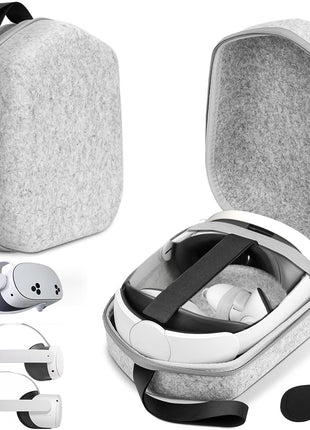 sarlar Hard Carrying Case Compatible with Meta Quest 3S/Quest 3/Oculus Quest 2/Vision Pro Official Original/Elite Strap VR Headset and Controller Accessories, Suitable for Travel and Home Storage