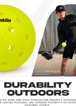 Franklin Sports X-40 Outdoor Pickleballs - Official Ball of USA Pickleball, APP Tour + US Open - Regulation Size