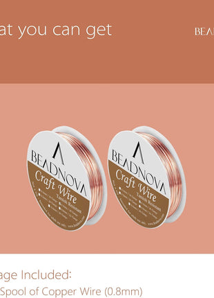 BEADNOVA 20 Guage Copper Wire Jewelry Wire Tarnish Resistant for Jewelry Making (Copper, 20 Guage 6m)