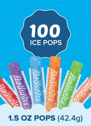 Fla-Vor-Ice Popsicle Variety Pack of 1.5 Oz Freezer Bars, Assorted Flavors, 100 Count