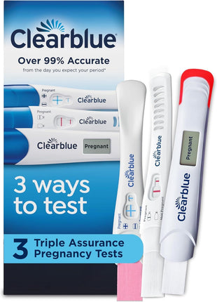 Clearblue Triple Assurance Pregnancy Test Kit, Home Pregnancy Tests, 3 Ways to Test, 3 Ct