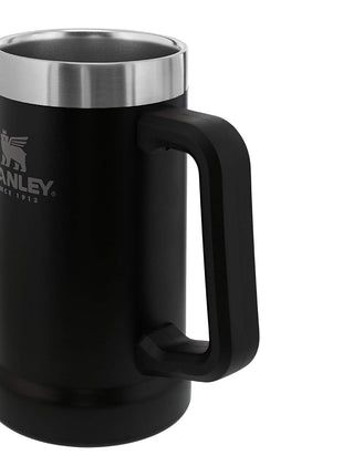 STANLEY Stay-Chill Beer Stein 24 oz | Heavy Duty Big Grip Handle | Beer Tumbler Drink Cup, Holds 2 Cans | Insulated Stainless Steel Party Mug | BPA-Free | Matte Black