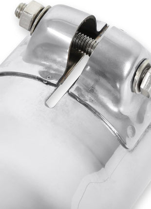 Flowmaster 15365 Exhaust Tip - 4.00 in. Rolled Angle Polished SS fits 2.50 in. Tubing - Clamp On