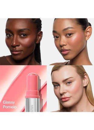 Haus Labs Color Fuse Longwear Hydrating Glassy Lip + Cheek Blush Balm Stick - Glassy Pomelo