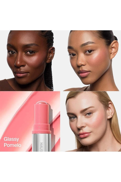 Haus Labs Color Fuse Longwear Hydrating Glassy Lip + Cheek Blush Balm Stick - Glassy Pomelo