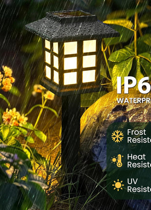 GIGALUMI Solar Outdoor Lights,12 Pack LED Solar Lights Outdoor Waterproof, Solar Walkway Lights Maintain 10 Hours of Lighting for Your Garden, Landscape, Path, Yard, Patio, Driveway