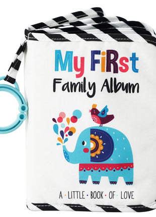 Urban KiddyTM Baby's My First Family Album | Soft Photo Cloth Book Gift Set for Newborn Toddler & Kids (Elephant)