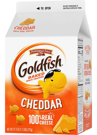 Goldfish Cheddar Cheese Crackers, 27.3 Oz Carton