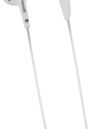 Maxell 190599 Dynamic Sound Wired Lightweight Extended Use Design Stereo Ear Bud - White (Value) | Dynamic sound stereo earbud for extended wear - lightweight value design, 3.5mm jack, made in China