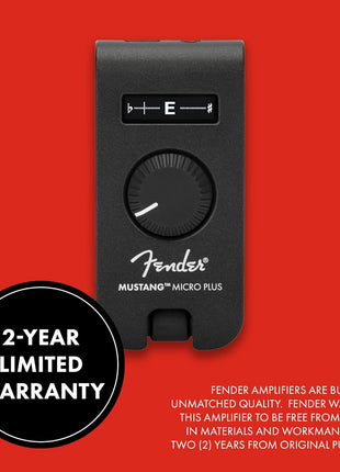 Fender Mustang Micro Plus Headphone Amplifier, Bluetooth Audio Streaming and 50 Amp and Effects Models, with 2 Year Warranty