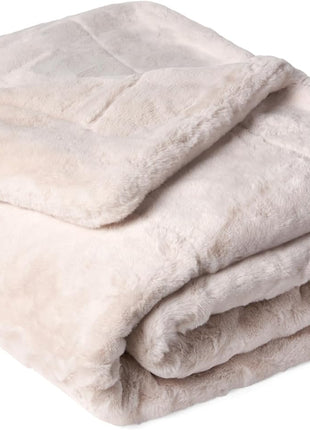 Minky Couture Ultra-Soft Lush Throw Blanket, Macadamia Nut, Adult