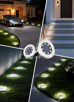 INCX 4.6 inch Solar Lights Outdoor Waterproof,12 Pack Solar Lights for Outside, Solar Garden Lights Landscape Lighting for Patio Pathway Lawn Yard Deck Driveway Walkway, Cold White
