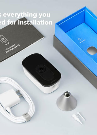 ecobee SmartCamera Indoor WiFi Security Camera, 1080p HD | Auto pan and zoom, Smoke alarm detection, 30-day video history, Two-way talk, On-device encryption, Alexa built-in
