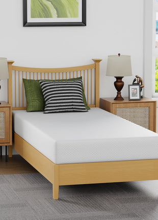 FDW | 8 Inch Twin Mattress | Medium Firm | Gel Memory Foam Mattress | White | Bed in a Box, CertiPUR US Certified | Pressure Relief, Cooling Ventilated Foam | Washable Removable Cover