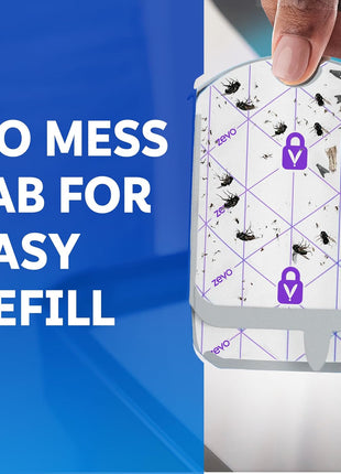 Zevo Flying Insect Trap Refill   for The Zevo MAx & Standard Indoor Fly Trap   Catch Gnats, House & Fruit Flies   Easy to Use   Mess Free Disposal (4 Refill Cartridges)