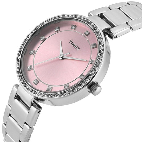 TIMEX Pink Round Dial Analog Women's Watch - TWEL18731