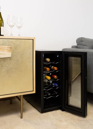 Koolatron Urban Series 12 Bottle Wine Cooler, Thermoelectric Wine Fridge, 1 cu. ft. Freestanding Wine Refrigerator for Home Bar, Small Kitchen, Apartment, Condo, Cottage, RV
