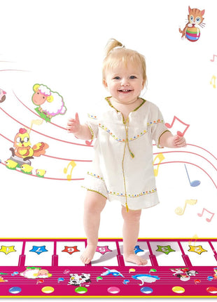 Floor Piano Mat, Toddler Girl Toys Musical Mat, 1 2 3 Year Old Girl Gifts | Keyboard Floor Playmat, 39.5" Electronic Music Animal Sound Touch Play Blanket, Dancing Mat