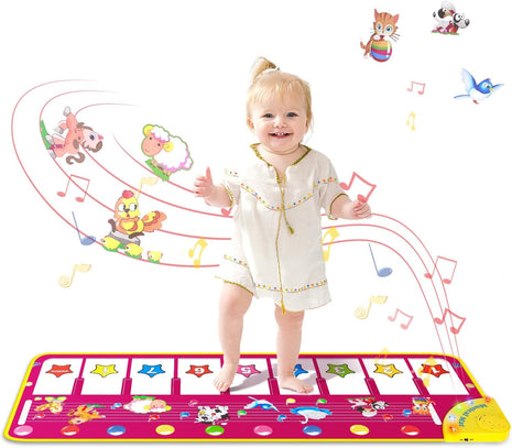 Floor Piano Mat, Toddler Girl Toys Musical Mat, 1 2 3 Year Old Girl Gifts | Keyboard Floor Playmat, 39.5" Electronic Music Animal Sound Touch Play Blanket, Dancing Mat