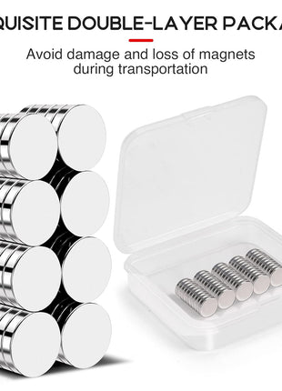 50 Pcs Refrigerator Magnets, 10x3mm Tiny Round Disc Magnets | Small Whiteboard Magnets for Crafts, DIY, Office, Dry Erase Board, 3D Printing