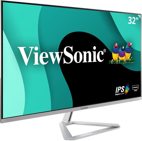 ViewSonic VX3276-MHD 32 Inch 1080p Widescreen IPS Monitor, HDMI, PC Display | Ultra-Thin Bezels, Screen Split Capability, DisplayPort, Entertainment, Office Work, Multitasking Desk View, Laptop Daily Use