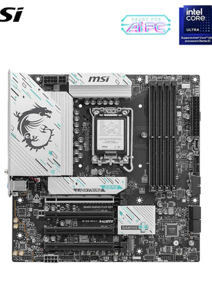 MSI B860M Gaming Plus WiFi Motherboard, mATX - Supports Intel Core Ultra Processors (Series 2), LGA 1851 - DDR5 Memory Boost 8800+ MT/s (OC), PCIe 5.0 x16, M.2 Gen5, Intel Killer 5G LAN, Wi-Fi 7