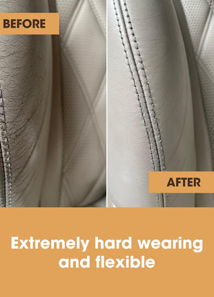 Furniture Clinic Leather Repair Paint | 2-in-1 Seal and Color | Use on Scratches, Tears, and Holes in Car Seats, Furniture | Quick and Easy Leather Repair Kit for Furniture (Dark Brown, 50ml / 1.7oz)