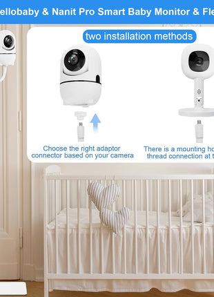 Baby Monitor Floor Stand Holder Mount for Hellobaby HB6550 HB65/HB66/HB248, Nanit Pro & Flex Stand, Momcozy,VTech VM901/VM819/RM7764 Baby Camera Monitor,Adjustable Height Flexible Baby Monitors Holder