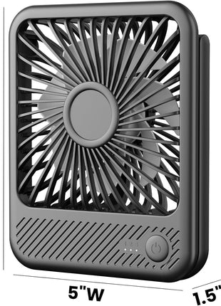 Koonie USB Desk Fan, Strong Wind Ultra Quiet Small Mini Fan | 180° Tilt Folding & 3 Speeds Adjustable, USB-C Corded Powered Personal Fan for Office Desktop Bedroom, Black, NO BATTERY