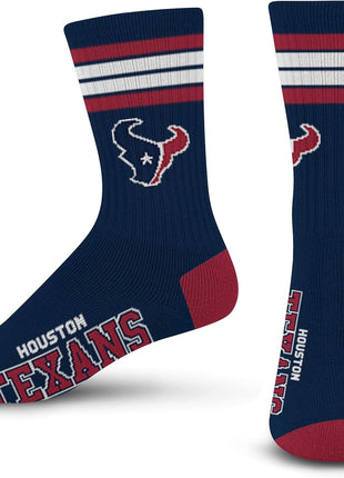 For Bare Feet Men's NFL 4-Stripe Deuce Performance Crew Socks