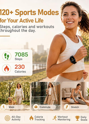 MorePro Health Fitness Tracker (Make/Answer Call), 24/7 Heart Monitor with Blood Pressure, Blood Oxygen, Sleep Tracking, 120+ Sports Modes Smart Watch with 7-Day Battery, Compatible with iOS Android