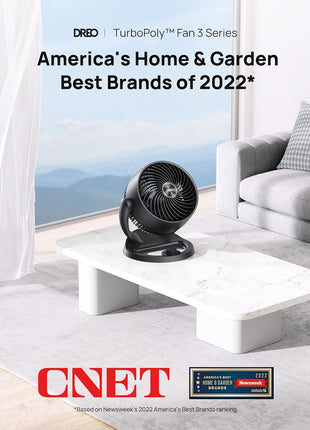 DREO Fan for Bedroom, 12 Inches, 70ft Powerful Airflow, 25db Quiet Table Air Circulator Fans for Whole Room, 120° Adjustable Tilt, 3 Speeds, Desktop Fan for Home, Office, Kitchen