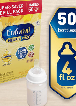 Enfamil NeuroPro Baby Formula, Brain Building Duo DHA & MFGM, Exclusive Immune Supporting HuMO6 Blend, Powder Infant Formula, Baby Milk, 2 Fl Oz, 24-Pack