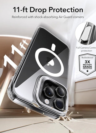 ESR for iPhone 16 Pro Max Case, Camera Control Button Compatible with MagSafe, Military-Grade Protective, Built-in Stash Stand Phone Case, Scratch-Resistant Back Cover, Clear