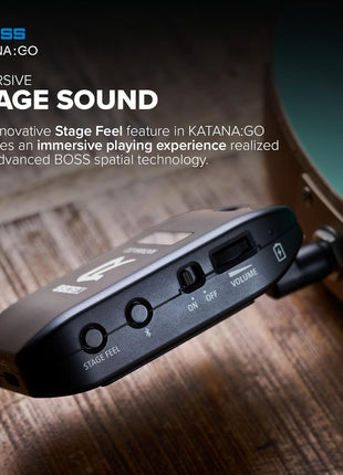 BOSS KATANA:GO | Personal Headphone Amplifier for Guitar & Bass | Ready To Play Sounds from Stage Class Katana Amps | Advanced Spatial Technology | Edit Tones & Stream Backing Music via Bluetooth
